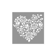 Artikel ST-855 Kalp Gül Deseni Stencil Tasarımı 30x30 cm Kanvas Tablo