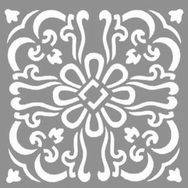 Artikel ST-868 Karo Oak Stencil Tasarımı 30x30 cm Kanvas Tablo