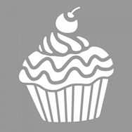 Artikel ST-875 Cupcake Coconut Stencil Tasarımı 30x30 cm Kanvas Tablo