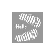 Artikel ST-908 Hello Slippers Stencil Tasarımı 30x30 cm Kanvas Tablo