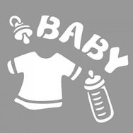 Artikel ST-957 Bebek Malzemeleri Desen Stencil Tasarımı 30x30 cm Kanvas Tablo