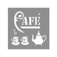Artikel ST-969 Cafe Babbino Stencil Tasarımı 30x30 cm Kanvas Tablo