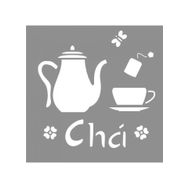 Artikel ST-974 Cha Stencil Tasarımı 30x30 cm Kanvas Tablo
