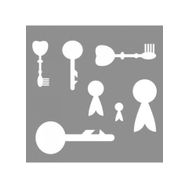 Artikel ST-986 Anahtarlar 3 Stencil Tasarımı 30x30 cm Kanvas Tablo