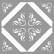 Artikel ST-989 Karo Dawan Stencil Tasarımı 30x30 cm Kanvas Tablo