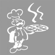 Artikel Yaşlı Pizzacı-2 Stencil Boyama Şablonu 30x30 cm Duvar Stencil