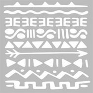 Artikel Yerliler Deseni Stencil Boyama Şablonu 30x30 cm Duvar Stencil
