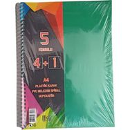 Artlantis 5 Konulu 125 Yaprak 4 Kareli + 1 Çizgili Plastik Kapak Seperatörlü Yeşil Spiralli Defter