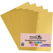 Artlantis Metalik Aynalı 5 Adet 35x50 cm Sarı Fon Kartonu