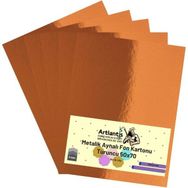 Artlantis Metalik Aynalı 5'li 50x70 cm Turuncu Fon Kartonu