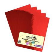 Artlantis Metalik Aynalı Kırmızı 5 Adet 50x70 cm Fon Kartonu