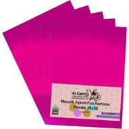 Artlantis Metalik Aynalı Pembe 5'li 35x50 cm Fon Kartonu
