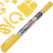Artline 041T Twin Marker Çift Uçlu 0.4-1.0 mm Sarı Permanent Markör Kalem
