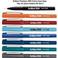 Artline Fineliner 8'li Set 1 200 0.4 mm İnce Uçlu Yazı ve Çizim Kalemi