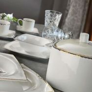 Aryıldız 31002 Bone Square Porselen 60 Parça Yemek Takımı
