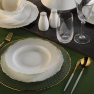 Aryıldız 340419 Bone Wave Gold 60 Parça Porselen Yemek Takımı