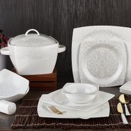 Aryıldız Bone Square Porselen 60 Parça Yemek Takımı