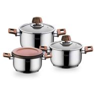 Aryıldız Piazza Rose Gold 3 Parça Çelik Tencere Seti