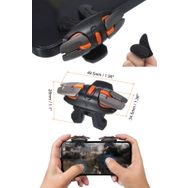 Asfal Pubg Metal Düğme 6 Parmak Uyumlu Tetik, Tüm Telefonlar İle Uyumlu, Tetik Parmak Eldiven Hediye