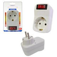 Asgrup 3500W Tekli Anahtarlı Beyaz Akım Korumalı Priz