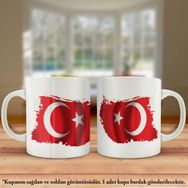 Asil Hediyelik Çift Yön Baskılı Ay Yıldız Türkiye Bayrağı Kupa Bardak