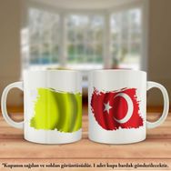 Asil Hediyelik Çift Yön Baskılı Batıhun Bayrağı Ve Türkiye Bayrağı Kupa Bardak