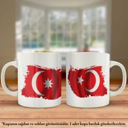 Asil Hediyelik Çift Yön Baskılı Son Osmanlı İmparatorluğu Ve Türkiye Bayrağı Kupa Bardak