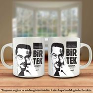 Asil Hediyelik Çift Yön Renkli Baskılı Malcolm X-Sözleri Kupa Bardak