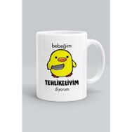 Asil Hediyelik Çocuklara Özel Karakterli Çift Yön Baskılı Sevimli Hayvanlar-Civcivler Kupa Bardak