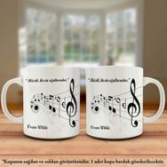 Asil Hediyelik Dans Eden Müzik Notaları -Oscar Wilde-Güzel Sözler-Kupa Bardak-