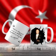 Asil Hediyelik Dik Duruşlu- Şık-Gazi Mustafa Kemal Atatürk-Atatürkün Sözleri -Kupa Bardak