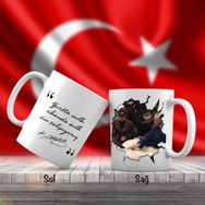 Asil Hediyelik Mustafa Kemal Atatürk-Harita İnceleme-Atatürkün Sözleri -Kupa Bardak