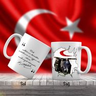 Asil Hediyelik Mustafa Kemal Atatürk Kızılay Çadırında-Atatürkün Sözleri -Kupa Bardak