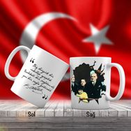 Asil Hediyelik Mustafa Kemal Atatürk Ve Türk Kadını-Atatürkün Sözleri -Kupa Bardak