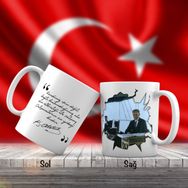 Asil Hediyelik Mustafa Kemal Atatürk Yatda Dinlenirken-Atatürkün Sözleri -Kupa Bardak