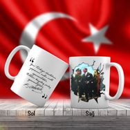 Asil Hediyelik Şık Modern Kıyafetli Mustafa Kemal Atatürk-Atatürkün Sözleri -Kupa Bardak