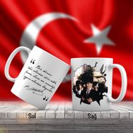 Asil Hediyelik Sivil Mustafa Kemal Atatürk Dua Ederken-Atatürkün Sözleri -Kupa Bardak