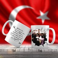 Asil Hediyelik Sivil Mustafa Kemal Atatürk Halkıyla Beraber-Atatürkün Sözleri -Kupa Bardak