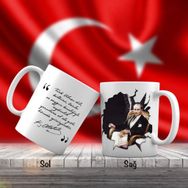 Asil Hediyelik Takım Elbiseli Modern Mustafa Kemal Atatürk Ve Unutulmayan Sözleri -Kupa Bardak