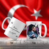 Asil Hediyelik Tren Camından Bakan -Gazi Mustafa Kemal Atatürk-Atatürkün Sözleri -Kupa Bardak
