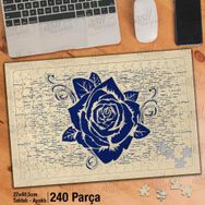 Asil Hobi Açık Renkli Zemin Üzerinde Gül-Çizim Yapboz-Ayak Destekli Çerçeveli 240 Parça Puzzle