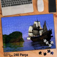 Asil Hobi Ada-Deniz-Gemi-Yelken-Manzara-Doğa Yapboz-Ayak Destekli Çerçeveli 240 Parça Puzzle