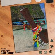 Asil Hobi Ahşap Sandal-Gondol-Deniz-Manzara Yapboz-Ayak Destekli Çerçeveli 240 Parça Puzzle