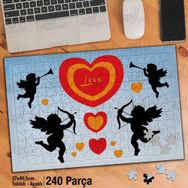 Asil Hobi Angels-Kalp-Love-Aşk-Melekler Yapboz-Ayak Destekli Çerçeveli 240 Parça Puzzle