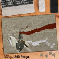 Asil Hobi At Üstünde Savaşçı Yapboz-Ayak Destekli Çerçeveli 240 Parça Puzzle