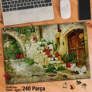 Asil Hobi Avlu-Bahçe-Çiçekler-Nostalji-Çiçek Yapboz-Ayak Destekli Çerçeveli 240 Parça Puzzle