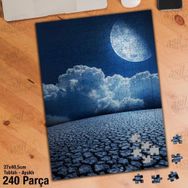 Asil Hobi Ay-Bulut-Kurumuş Topraklar Yapboz-Ayak Destekli Çerçeveli 240 Parça Puzzle