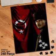 Asil Hobi Ayyıldız-Üniformalı Gazi Mustafa Kemal Atatürk-Yapboz-Ayak Destekli 240 Parça Puzzle