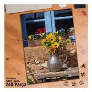 Asil Hobi Bakır Sürahide Sarı Çiçekler-Otantik Yapboz-Ayak Destekli Çerçeveli 240 Parça Puzzle