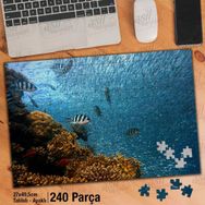 Asil Hobi Balık-Okyanus-Bitki-Dalış-Sualtı Yapboz-Ayak Destekli Çerçeveli 240 Parça Puzzle
